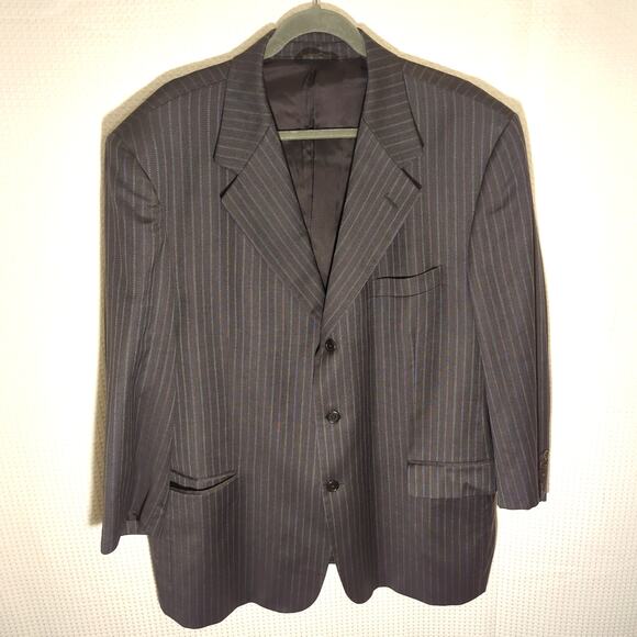 Roberto Villini 48R Blazer Men's Italy Wool Pinstripe Bold Stripe Suit Jacket - Picture 1 of 9